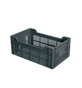 Open box Zonder deksel grijs plastic xx20 20 L geperforeerde bodem geperforeerde wanden Gilac