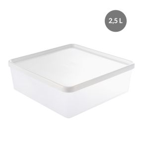 Hermetische doos With cover wit plastic xx7.5 2.5 L vaste bodem volle wanden Gilac