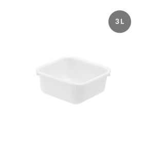Wasbak Zonder deksel wit plastic xx9.5 3 L vaste bodem volle wanden Gilac