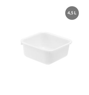 Wasbak Zonder deksel wit plastic xx11 4.5 L vaste bodem volle wanden Gilac