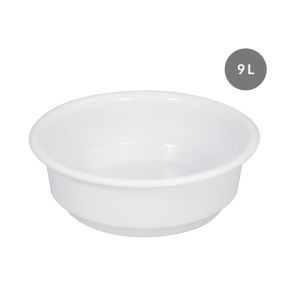 Wasbak Zonder deksel wit plastic Ø 39 12.5 9 L vaste bodem volle wanden Gilac