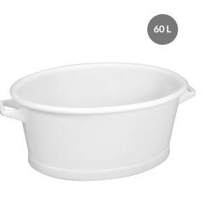 Bak Zonder deksel wit plastic xx28.6 60 L vaste bodem volle wanden Gilac