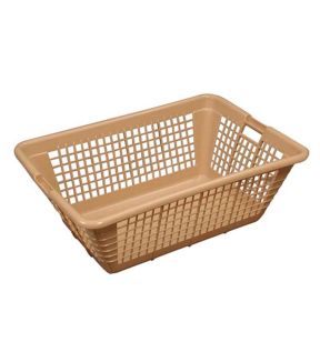 Corbeille à linge rectangulaire beige plastique 80x57,5x29 cm Gilac