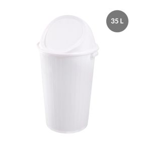 Poubelle plastique 35 L blanc Gilac
