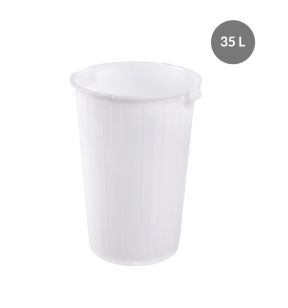 Verzamelbak zonder deksel Zonder deksel wit plastic 51.5 35 L vaste bodem volle wanden Gilac