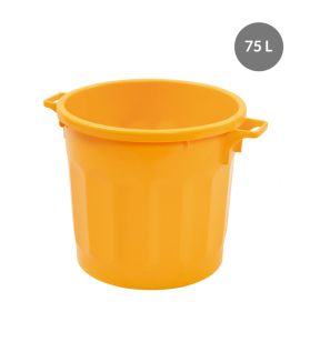 Conteneur Sans couvercle jaune plastique Ø 54 cm 67x54x48,5 cm 75 L fond plein parois pleines Gilac