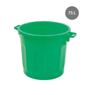 Recipiënt Zonder deksel groen plastic Ø 54 xx48.5 75 L vaste bodem volle wanden Gilac