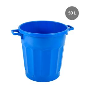 Recipiënt Zonder deksel blauw plastic Ø 47.5 xx46.5 50 L vaste bodem volle wanden Gilac