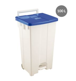 Conteneur à pédale plastique 100 L bleu Gilac
