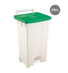 Conteneur à pédale plastique 100 L vert Gilac