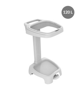 Support sac poubelle sans couvercle plastique 120 L blanc Gilac