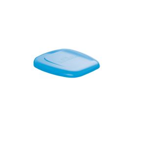 Couvercle pour support sac poubelle 120 L plastique bleu Gilac