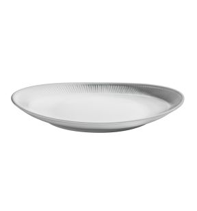 Assiette à steak ovale blanc porcelaine culinaire 29,5x25,5 cm Plisse Pillivuyt