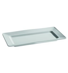Plat rectangulaire blanc porcelaine culinaire 24 cm Plisse Pillivuyt