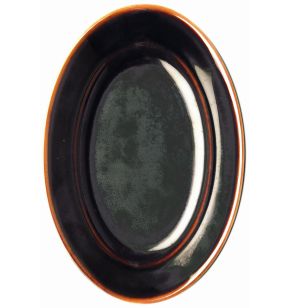 Plat ovale bronze porcelaine culinaire 22,5 cm Pillivuyt