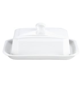 Beurrier rectangulaire blanc porcelaine culinaire 18,2 cm Pillivuyt