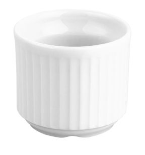 Coquetier rond blanc porcelaine culinaire Ø 4,8 cm Plisse Pillivuyt