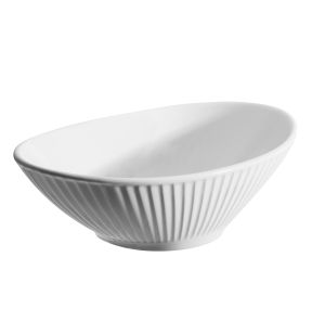 Coupelle ovale blanc porcelaine culinaire 16 cm Plisse Pillivuyt