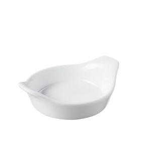 Mini plat à oeuf ovale blanc porcelaine culinaire Ø 7 cm Miniatures Revol