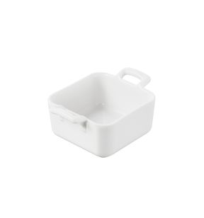 Mini plat carré blanc porcelaine culinaire 7x7 cm Belle Cuisine Revol