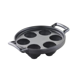 Plat à escargots ovale noir porcelaine culinaire 14x12,7 cm Belle Cuisine Revol