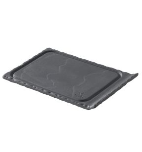 Mini planche rectangulaire noir porcelaine culinaire 11,5 cm Basalt Revol