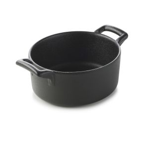 Cocotte ovale noir porcelaine culinaire 13,5x12,2 cm Belle Cuisine Revol