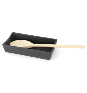 Repose cuillère rectangulaire noir porcelaine culinaire 19,7x10,4 cm Revolution 2 Revol