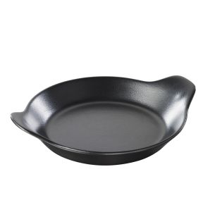 Plat à oreilles rond noir porcelaine culinaire Ø 15 cm French Classics Revol