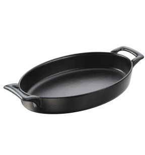Plat ovale noir porcelaine culinaire 24x15,5 cm Belle Cuisine Revol