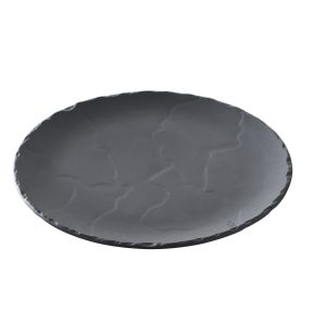 Assiette plate rond noir porcelaine culinaire Ø 20 cm Basalt Revol