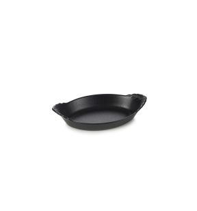 Plat à oreilles ovale noir porcelaine culinaire 20x11 cm French Classics Revol