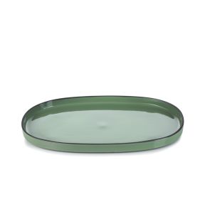 Plat bord ovaal groen culinair x21.8 Caractere Revol