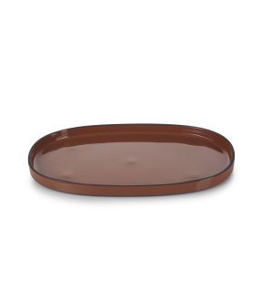 Assiette plate ovale rouge porcelaine culinaire 35,5x21,8 cm  Caractère Revol