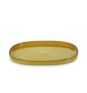 Plat bord ovaal geel culinair x21.8 Caractere Revol