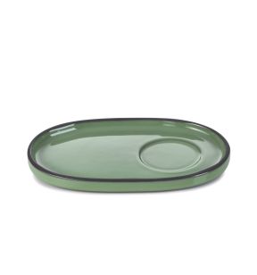 Sous-tasse à expresso ovale vert porcelaine culinaire 13,5 cm  Caractère Revol