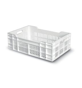 Open box Zonder deksel wit plastic xx20 40 L geperforeerde bodem geperforeerde wanden Gilac