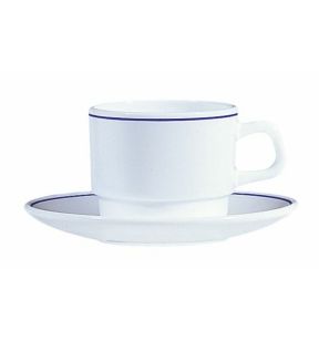 Tasse à thé rond blanc verre opal 19 cl Ø 7,8 cm Restaurant Filet Bleu Arcoroc