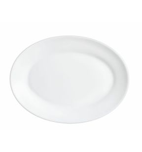 Assiette plate ovale blanc verre opal 29 cm Restaurant Arcoroc