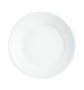 Assiette plate rond blanc verre opal Ø 22,5 cm Restaurant Arcoroc