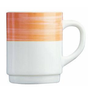 Mug rond orange verre opal 25 cl Ø 7,2 cm Brush Arcoroc