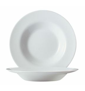 Assiette creuse rond blanc verre opal Ø 22,5 cm Hoteliere Arcoroc