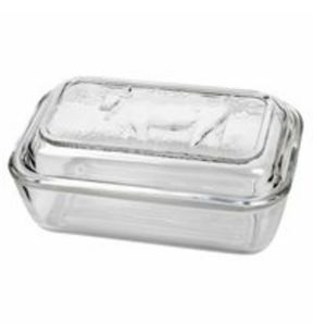 Beurrier rectangulaire transparent verre trempé 17 cm Luminarc