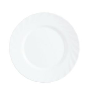 Assiette plate rond blanc verre opal Ø 19,6 cm Trianon Arcoroc