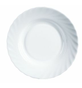 Assiette creuse rond blanc verre opal Ø 22,6 cm Trianon Arcoroc