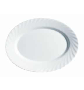 Plat ovale blanc verre opal 29 cm Trianon Arcoroc