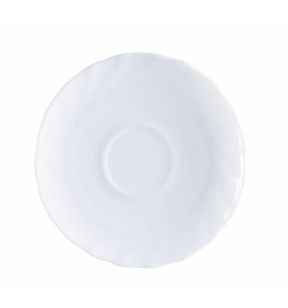 Sous-tasse à déjeuner rond blanc verre opal Ø 16 cm Trianon Arcoroc