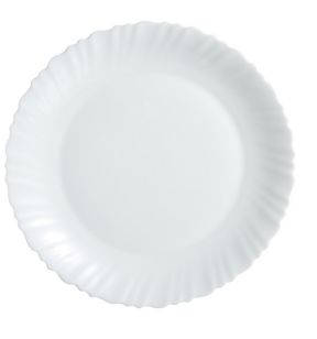 Plat rond blanc verre opal Ø 30 cm Feston Luminarc