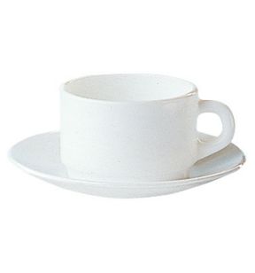 Sous tasse rond blanc verre opal Ø 15,9 cm Empilable Arcoroc
