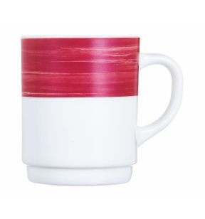Mug rond rouge verre opal 25 cl Ø 7,2 cm Brush Arcoroc
